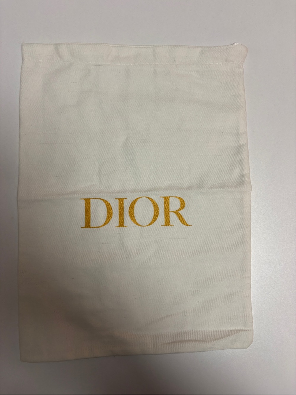 Dior Cream Canvas Pouch with Gold Logo